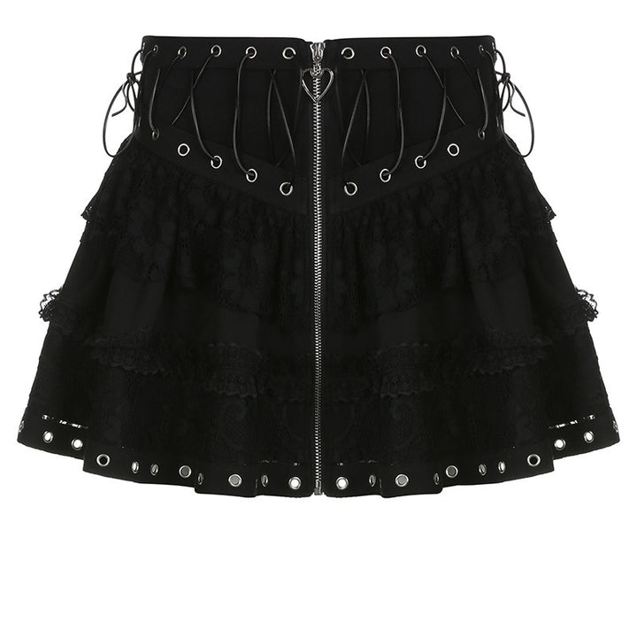 Lace Dark Zipper Skirt
