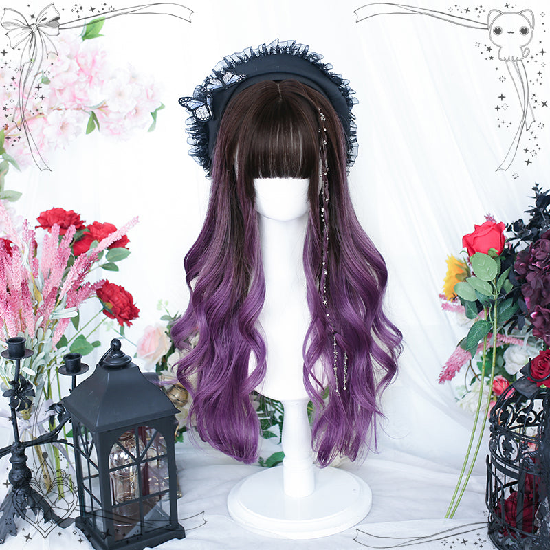 Purple Darkness Wavy Long Wig