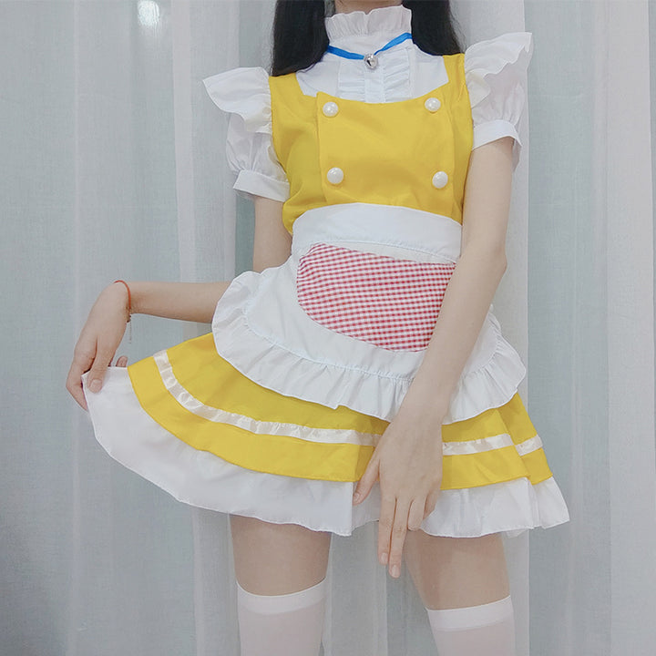 Yellow Ruffle Maid Dress