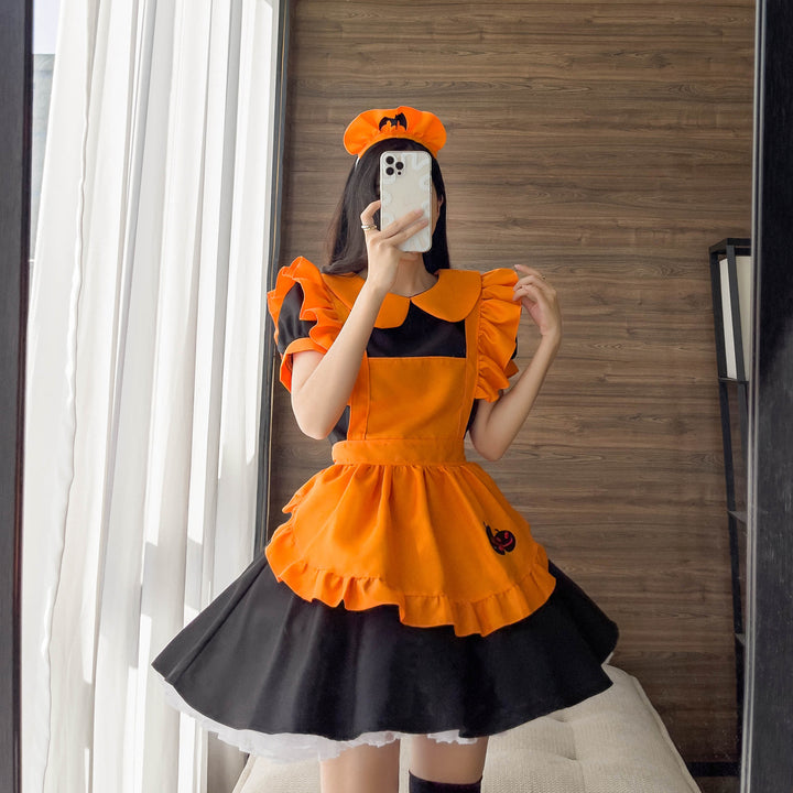 Halloween Pumpkin Night Maid Dress