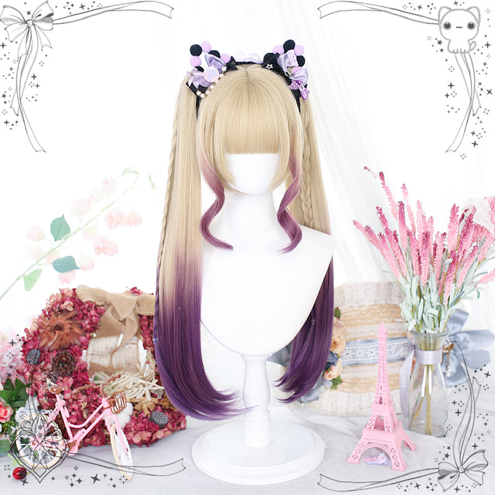 Purple Blonde Lolita Harajuku Ponytail Wig