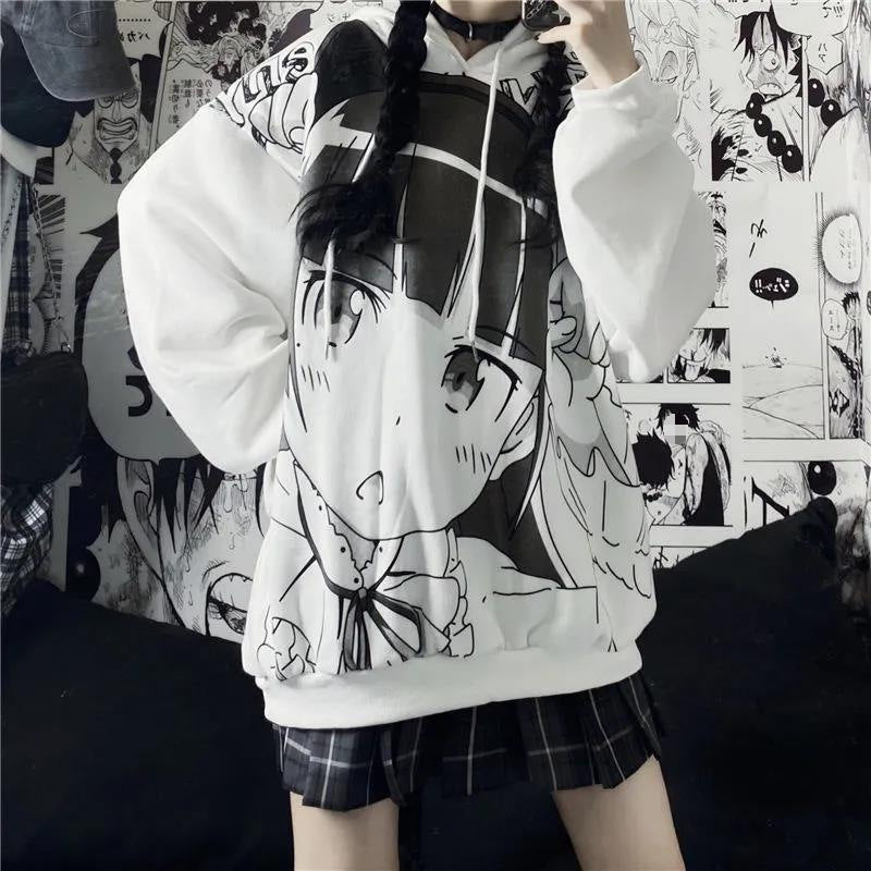 Girl baggy online hoodie