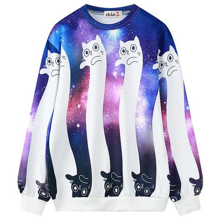 Harajuku Galaxy Cat Sweater SD00595 - SYNDROME - Cute Kawaii Harajuku Street Fashion Store