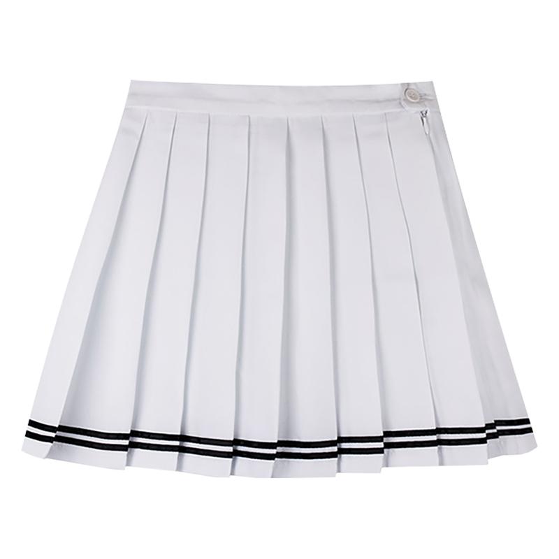 Double Striped Pleated Skirts SD01004 - SYNDROME - Cute Kawaii Harajuku Street Fashion Store