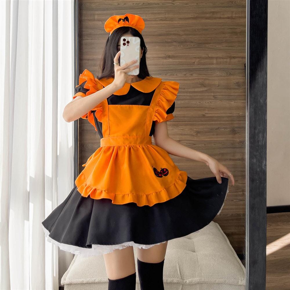 Halloween Pumpkin Night Maid Dress SD01222