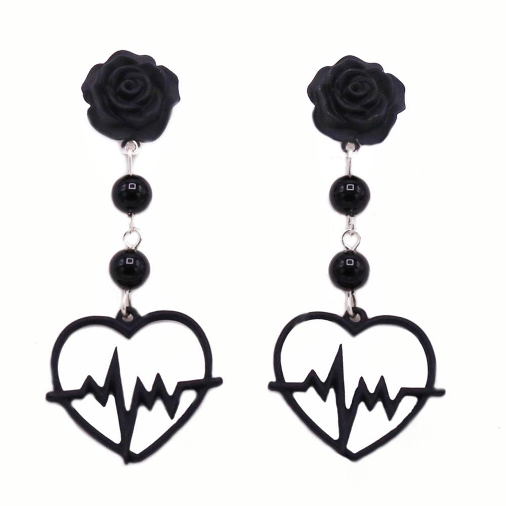 Heart Beat Rose Earrings