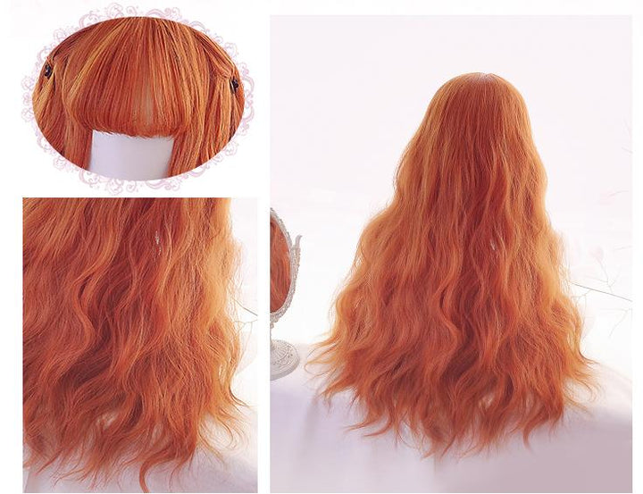 Orange Long Curly Wig SD00402 - SYNDROME - Cute Kawaii Harajuku Street Fashion Store