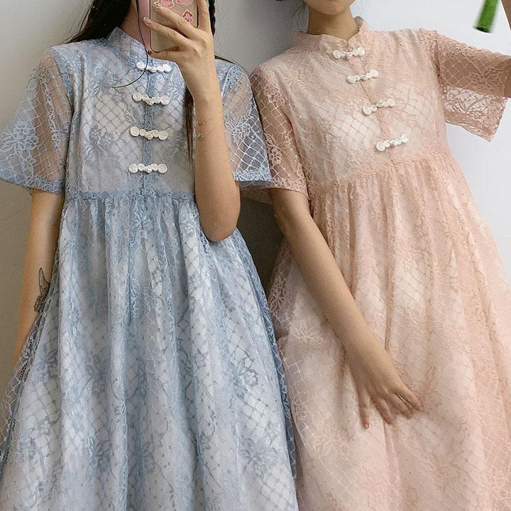 Floral Cheongsam Dress SD00557 - SYNDROME - Cute Kawaii Harajuku Street Fashion Store