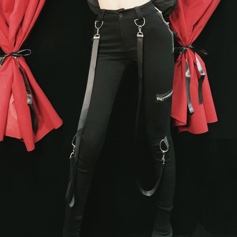 Strap Zipper Skinny Pants SD00429 - SYNDROME - Cute Kawaii Harajuku Street Fashion Store