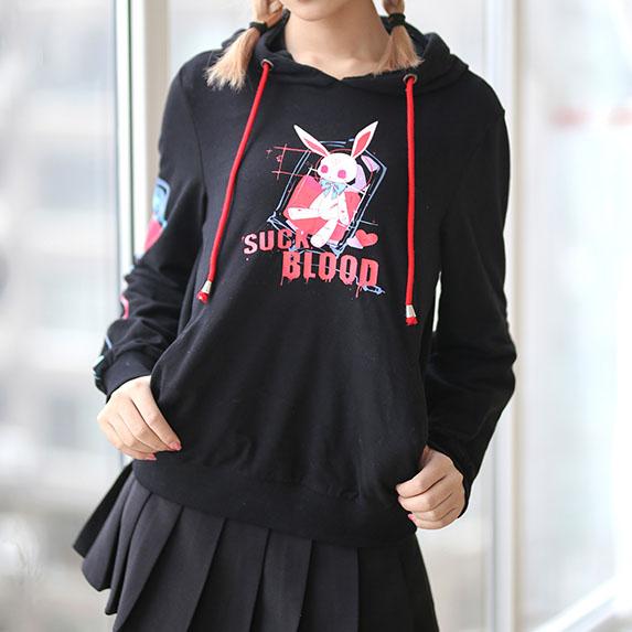 Suck Blood Bunny Ears Hoodie Sweater SD00343 - SYNDROME - Cute Kawaii Harajuku Street Fashion Store
