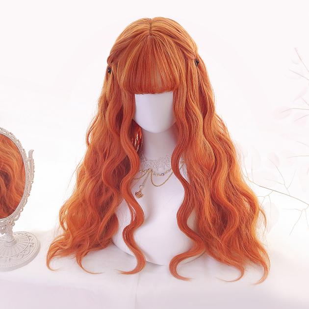 Orange Long Curly Wig SD00402