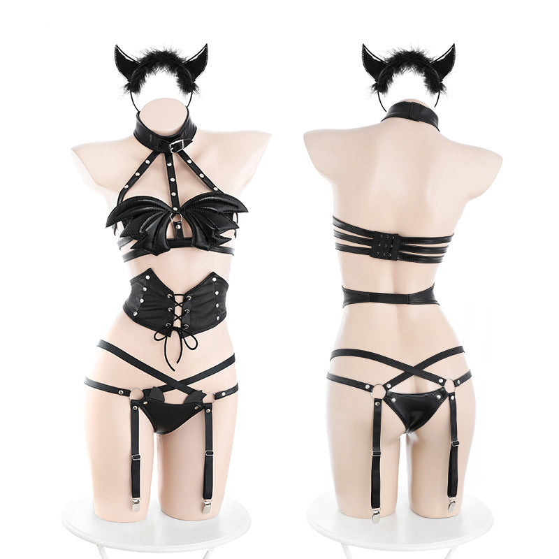 Japanese Black Sexy Succubus Strap Collar Lingerie – SYNDROME