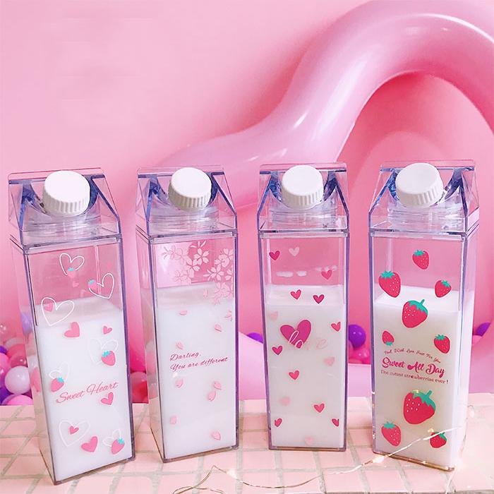 Sakura Flower Milk Carton Water Bottle