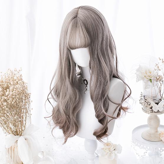 Japanese Harajuku Grey Gradient Curly Long Wig SD00180 SYNDROME