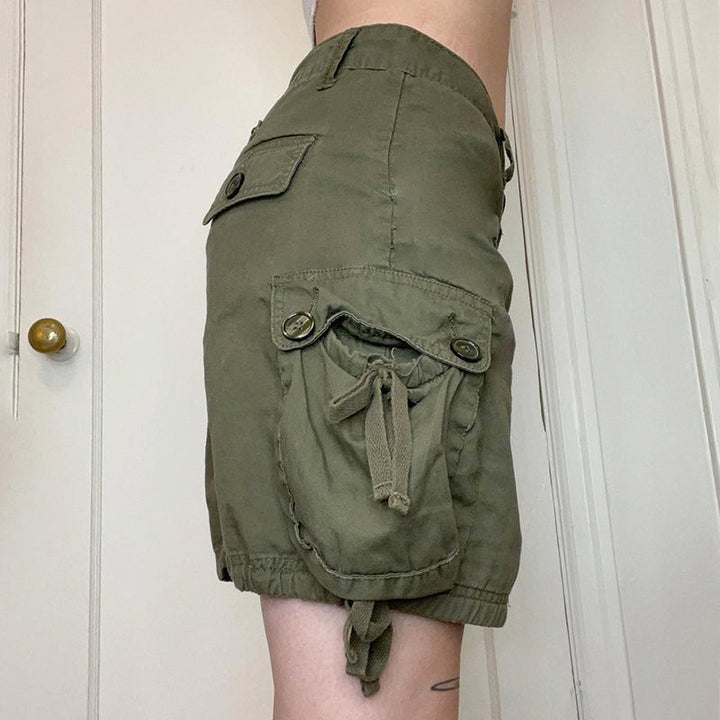 Vibe Millitary Green Pocket Short Skirt SD01803