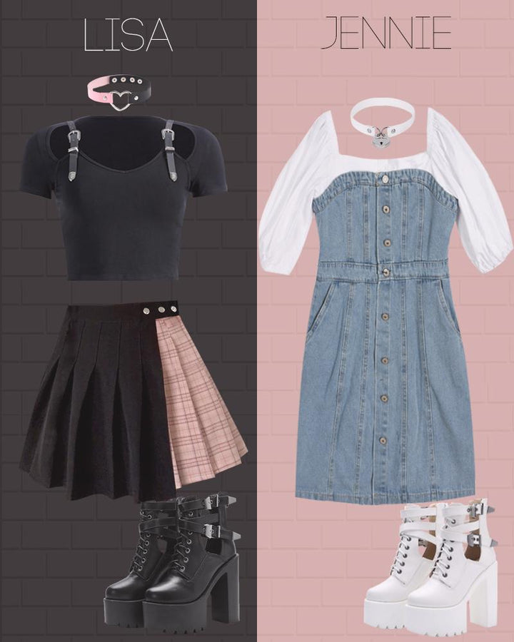 Black Pink Plaid Pleated Skirt SD00723