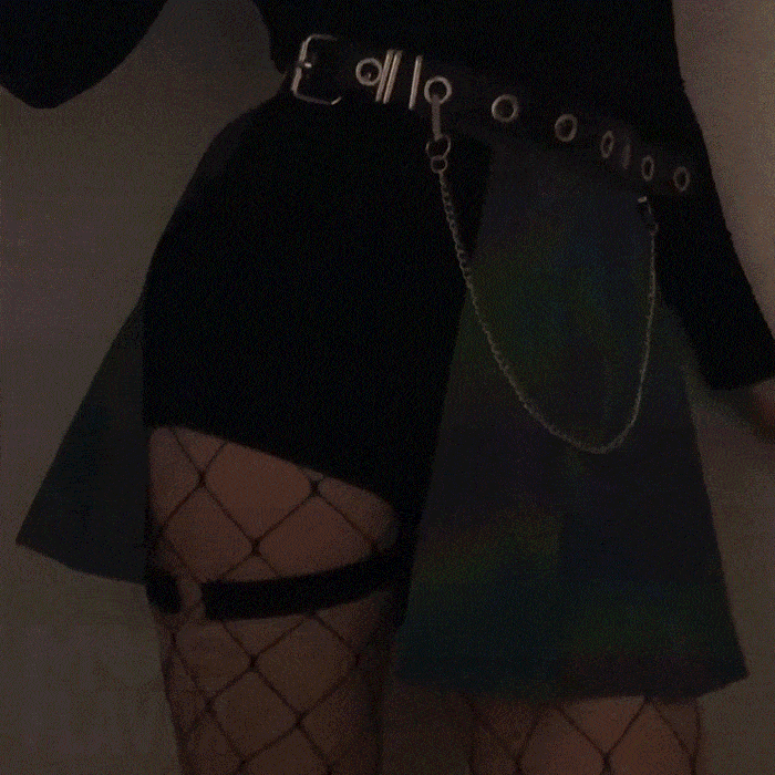 Reflective Rainbow K-Pop Open Skirt Shorts MF01780 - SYNDROME - Cute Kawaii Harajuku Street Fashion Store
