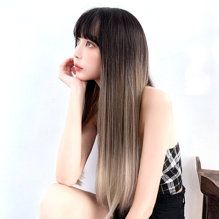 Gradient Color Straight long Wig
