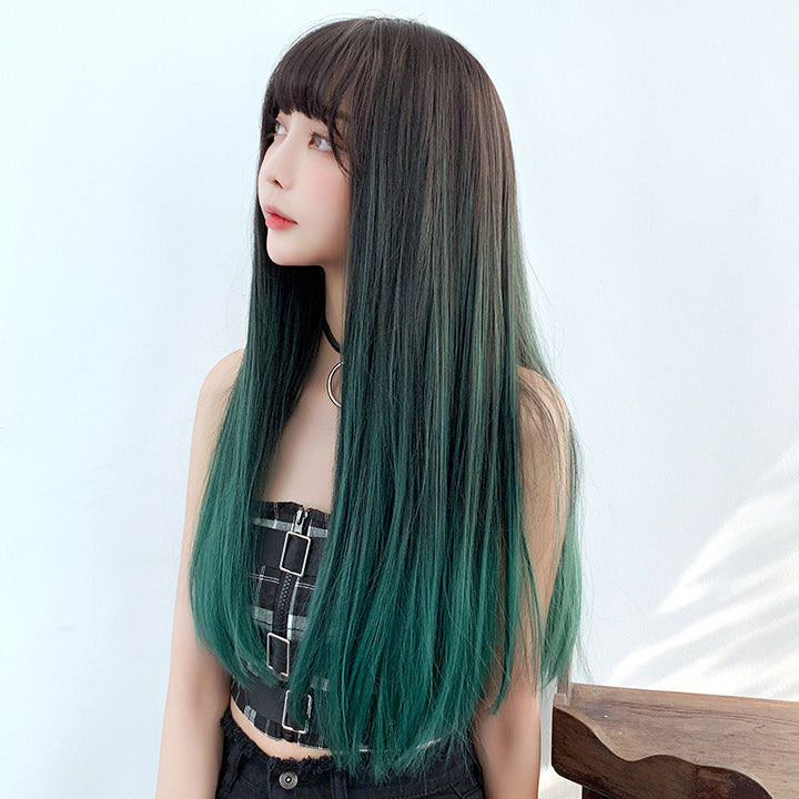Gradient Color Straight long Wig