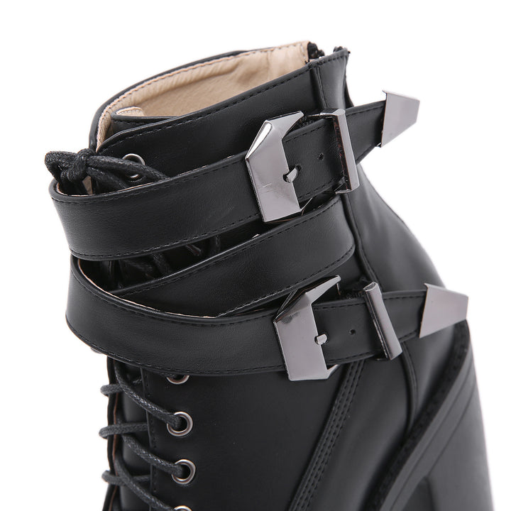 Korean Fashion Strap High-heeled Boots