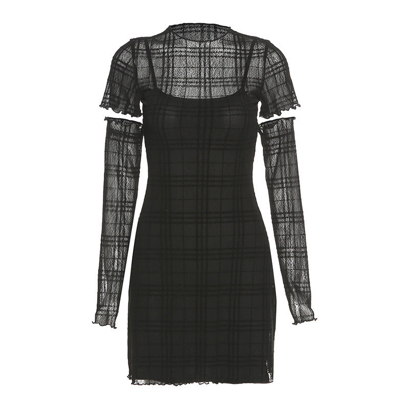 Transparent Checkered Dress