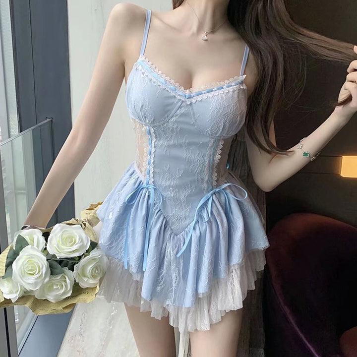 Mesh Lace Baby Doll Dress
