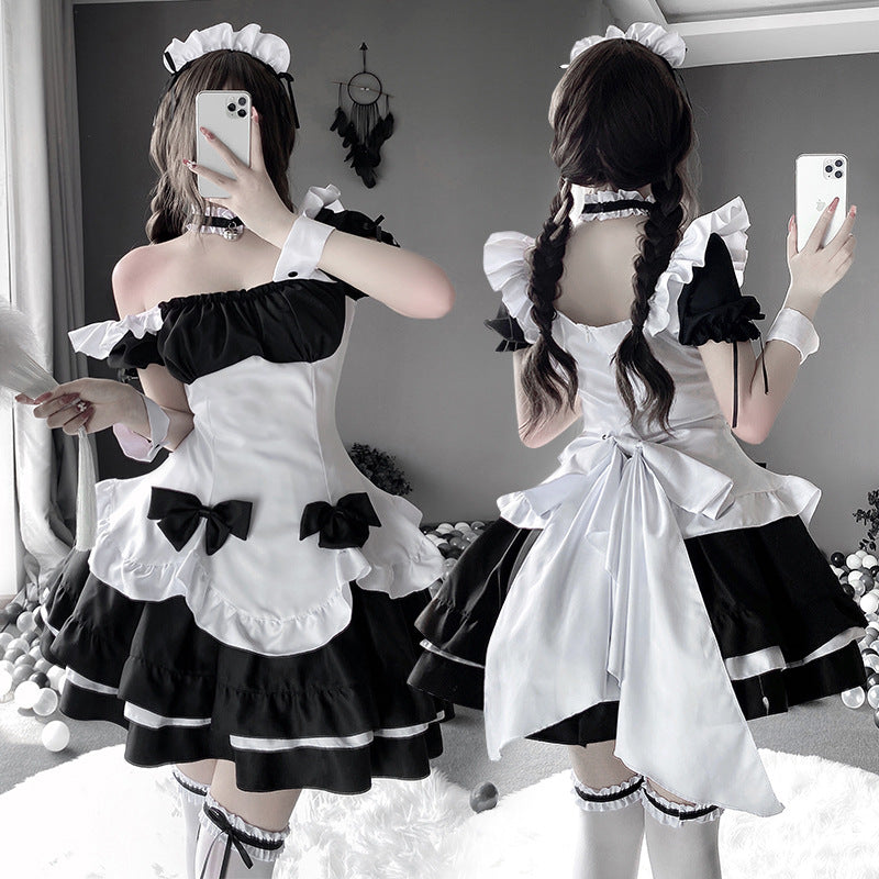 Kawaii Bow Black White Maid outfit