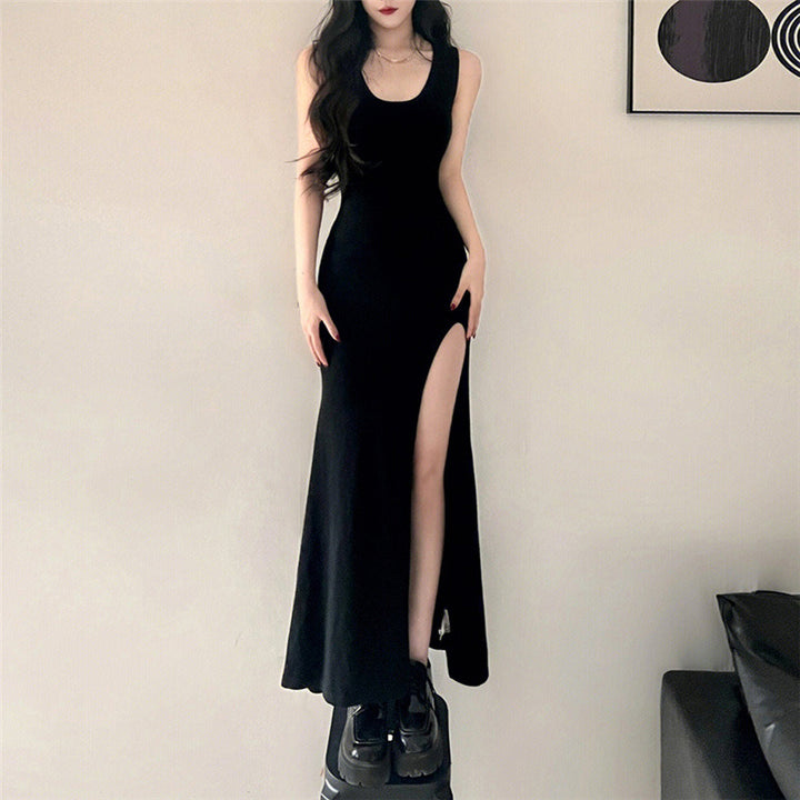 Long Open Side Slim Dress