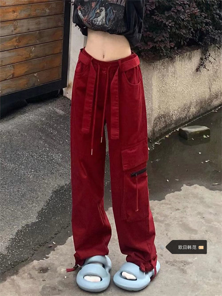 Red Wide Street Pants