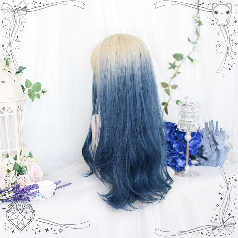 Galaxy Blue Blond Lolita Long Wig