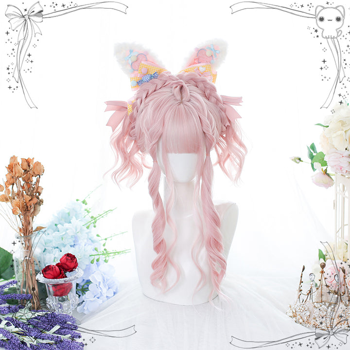 Light Pink Wavy Lolita Long Wig