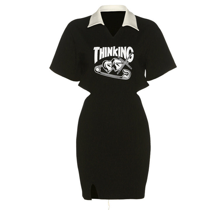 "Thinking" Collar Dress