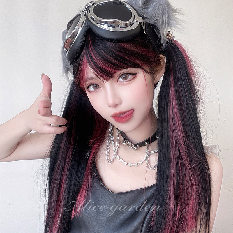 Japanese Black & Red Lolita Long Wig