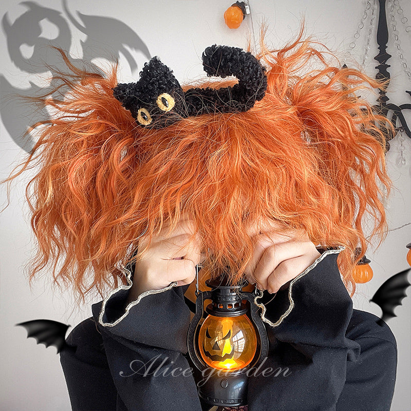 Halloween Pumpkin Witchy Curly Wig