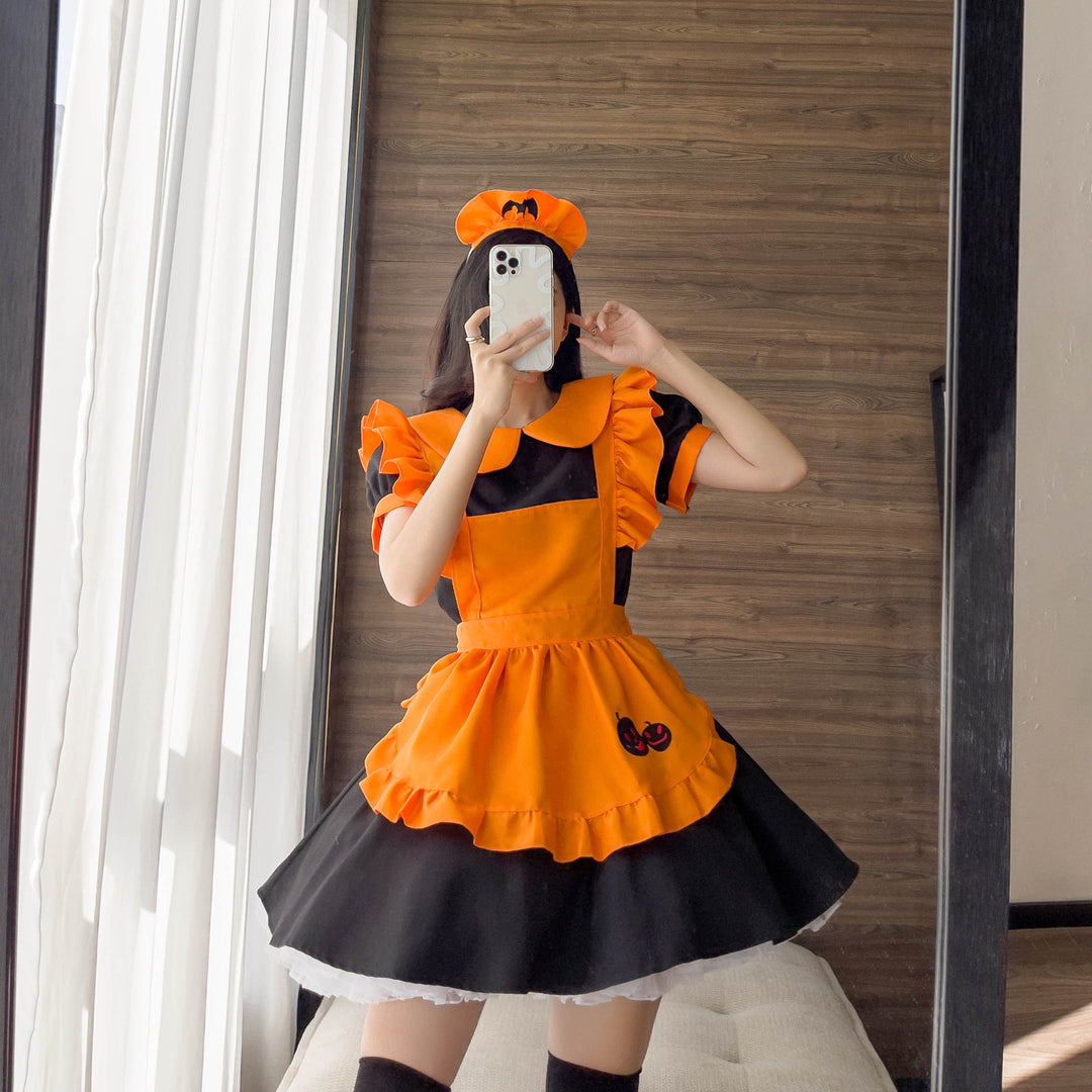 Halloween Pumpkin Night Maid Dress