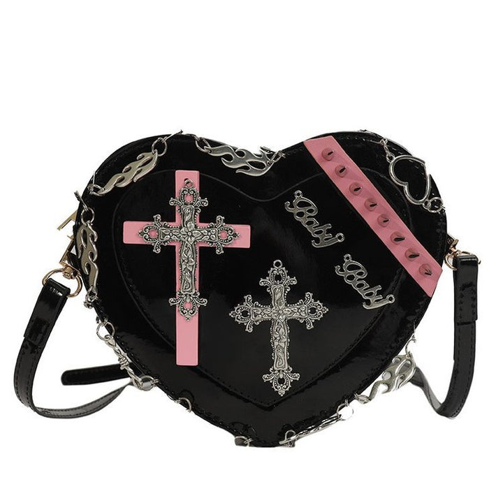 Harajuku Heart Cross Chain Shoulder Bag