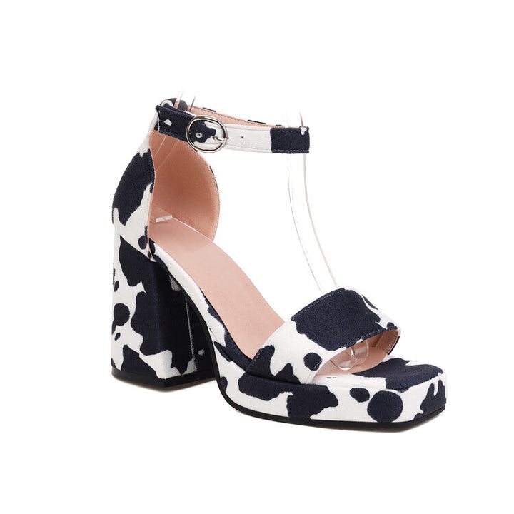 Kawaii Cow High-heeled Shoes