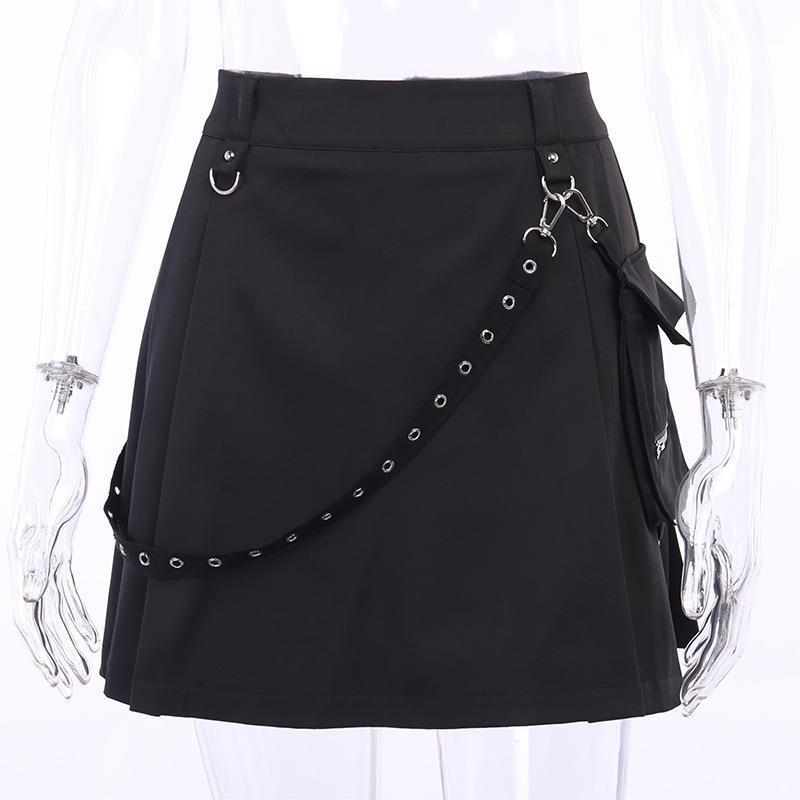 Dark Strap Summer Short Skirt
