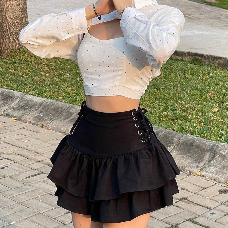 Double Ruffle Side Corset Skirt