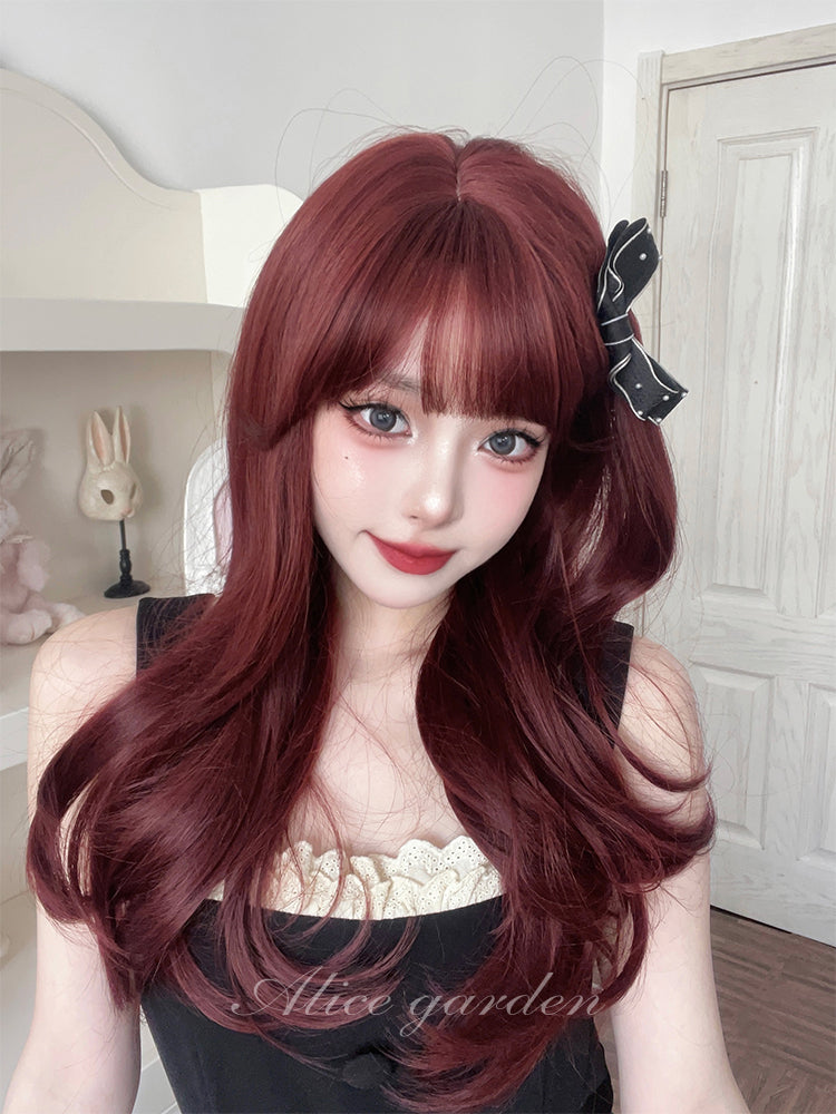Lolita Burgundy Red Long Wig