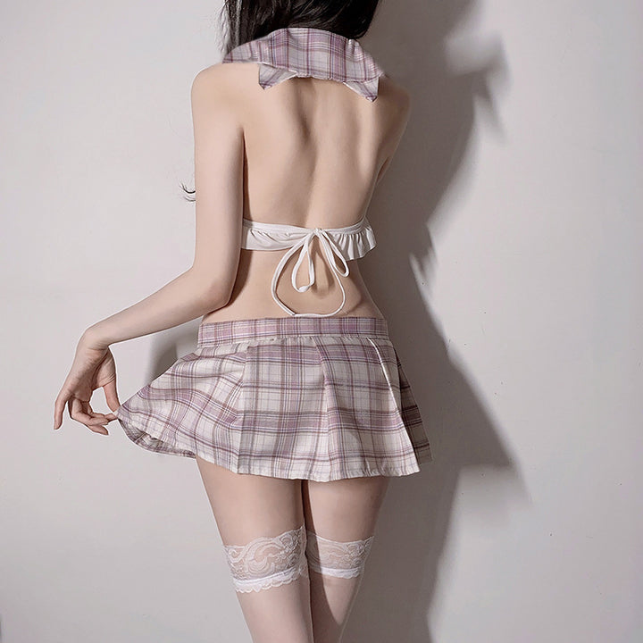 Plaid Sexy Short School Girl Outfit
