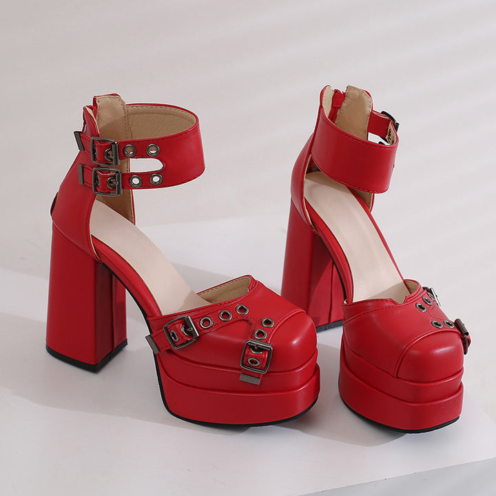 Buckle Strap High-heeled Shoes