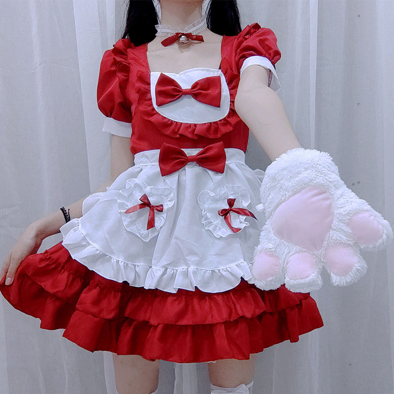 Harajuku Lolita Bow Ruffle Maid Dress