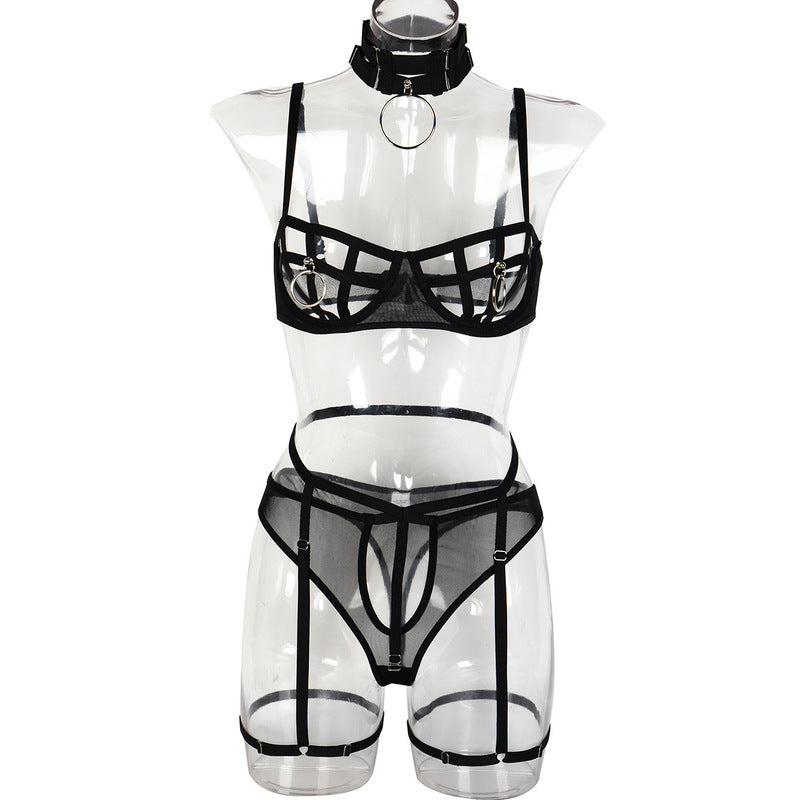 Strappy Hollow-Out Cage Bra Lingerie Set – BAM!