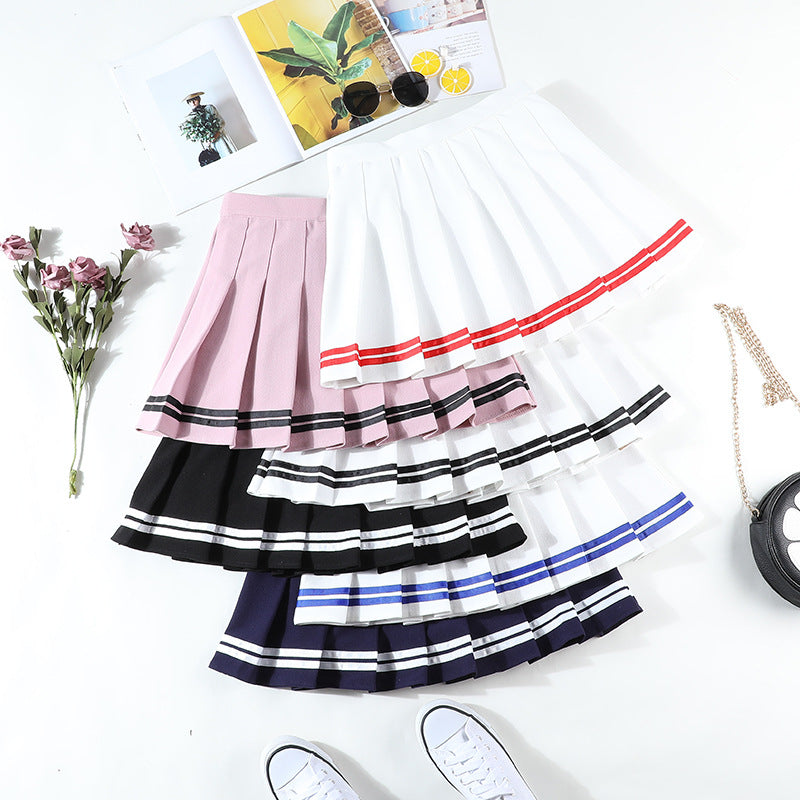 Striped Pleated Summer Skirt