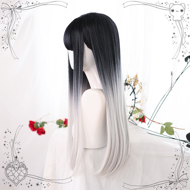 Harajuku Soft Girl Lolita Wig "Nightmare" Natural Gradient Inner Buckle Long Hair Straight Hair