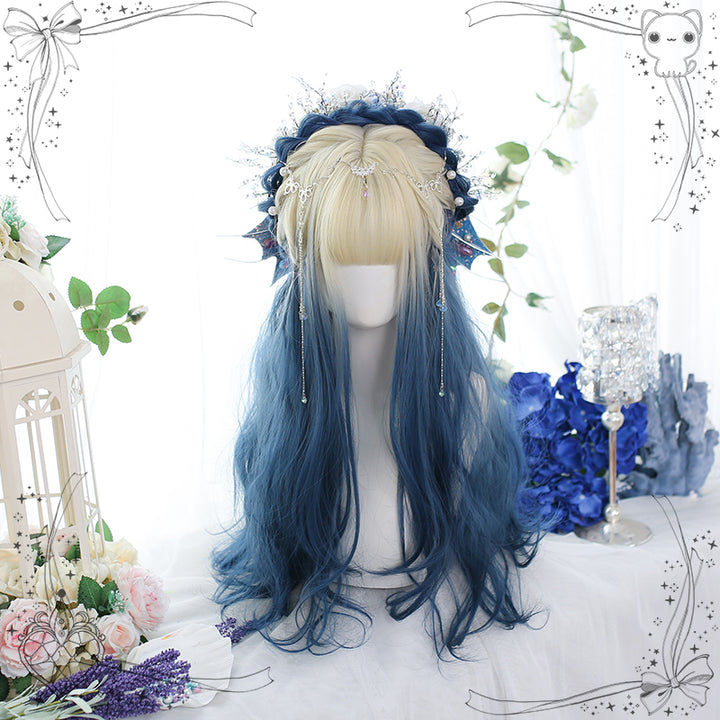 Galaxy Blue Blond Lolita Long Wig