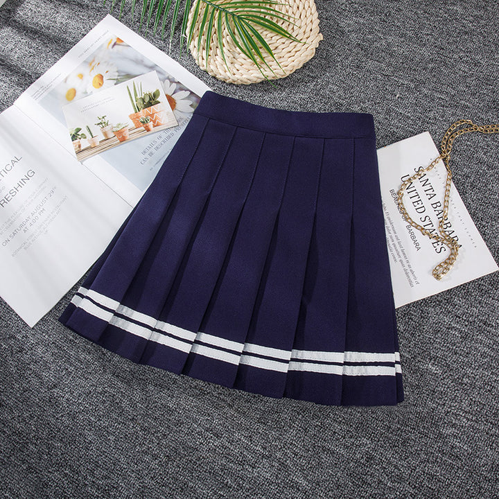 Striped Pleated Summer Skirt