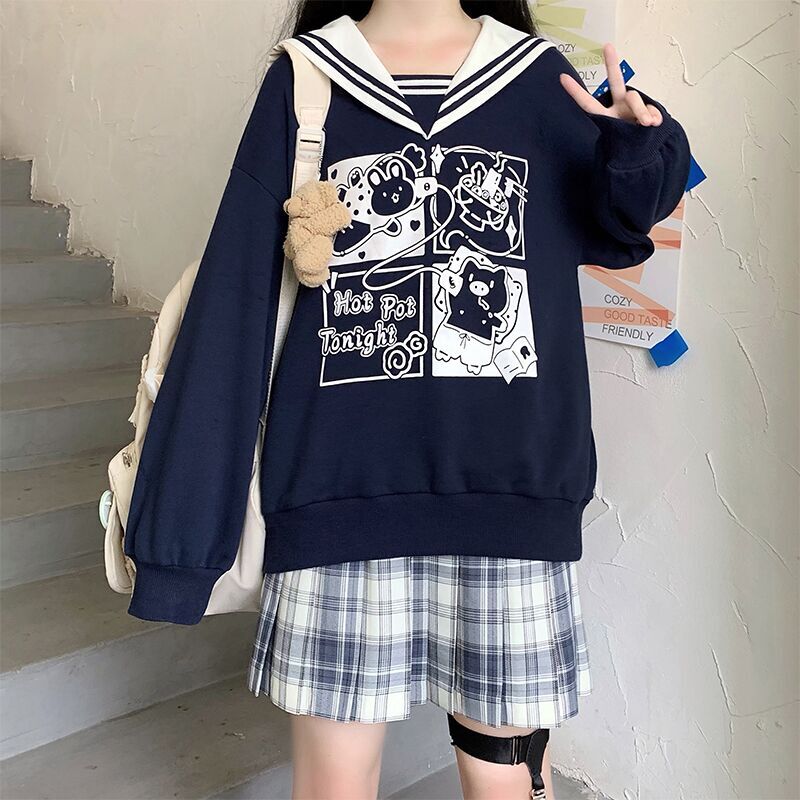 Kawaii Printed Sailor Sweater