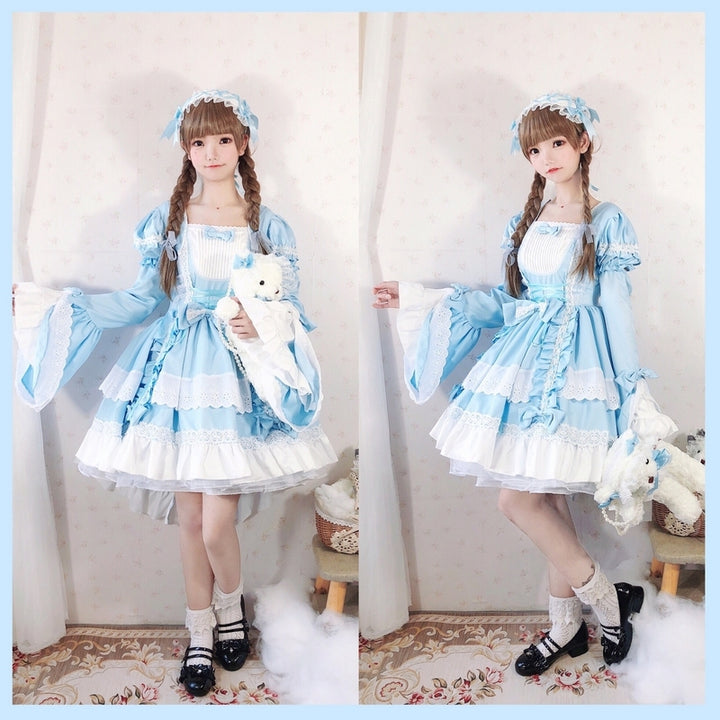 Flower married lolita skirt genuine lolita princess lo skirt lolita full set child secondary maid cos